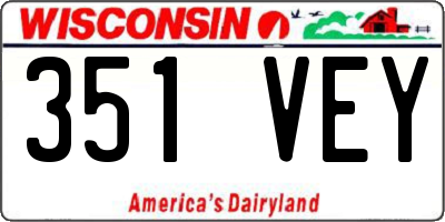 WI license plate 351VEY