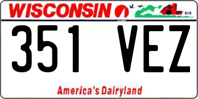 WI license plate 351VEZ
