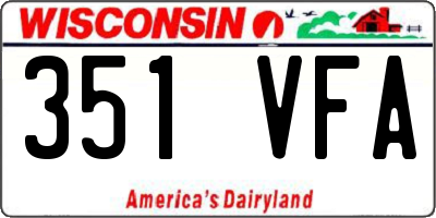 WI license plate 351VFA