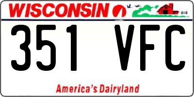 WI license plate 351VFC