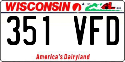 WI license plate 351VFD