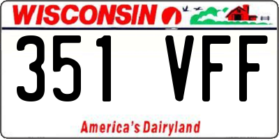 WI license plate 351VFF
