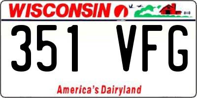 WI license plate 351VFG