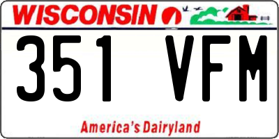 WI license plate 351VFM