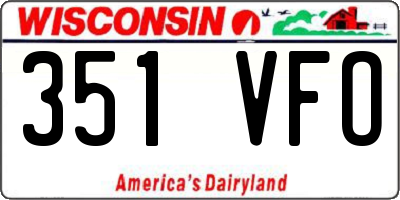 WI license plate 351VFO