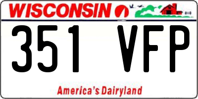 WI license plate 351VFP