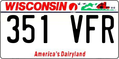 WI license plate 351VFR