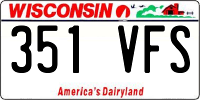WI license plate 351VFS