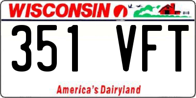 WI license plate 351VFT