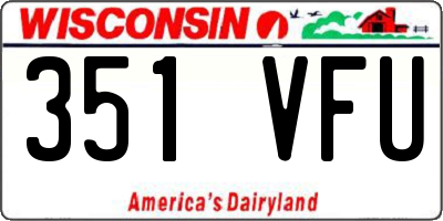 WI license plate 351VFU