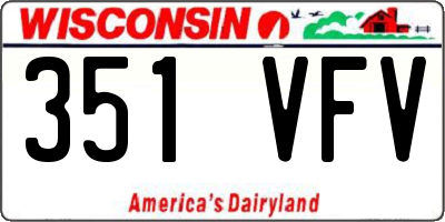 WI license plate 351VFV