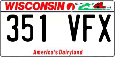 WI license plate 351VFX
