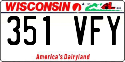 WI license plate 351VFY