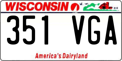 WI license plate 351VGA