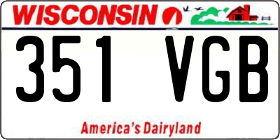 WI license plate 351VGB