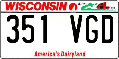 WI license plate 351VGD