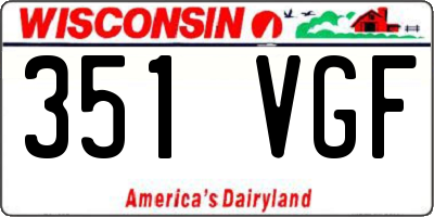 WI license plate 351VGF