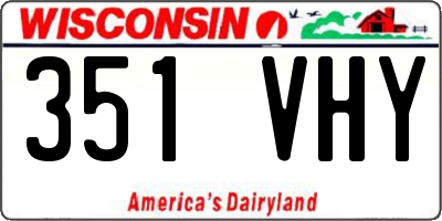 WI license plate 351VHY