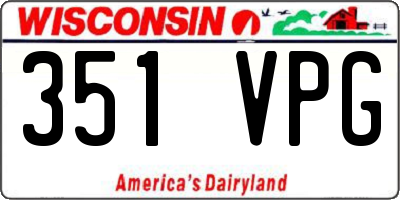 WI license plate 351VPG