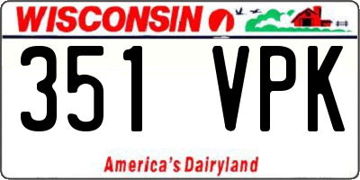 WI license plate 351VPK