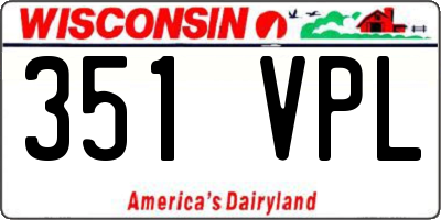 WI license plate 351VPL