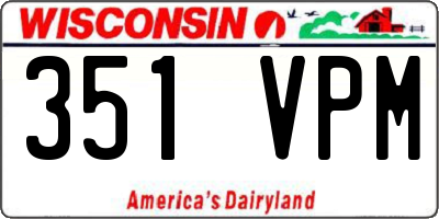 WI license plate 351VPM