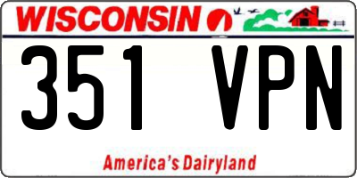 WI license plate 351VPN