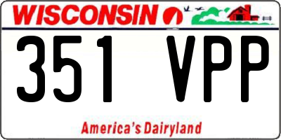WI license plate 351VPP