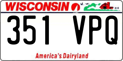 WI license plate 351VPQ