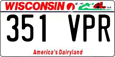 WI license plate 351VPR