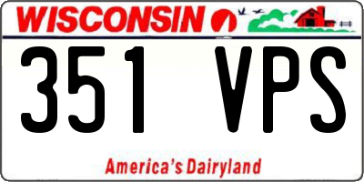 WI license plate 351VPS
