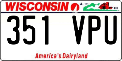 WI license plate 351VPU
