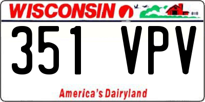 WI license plate 351VPV