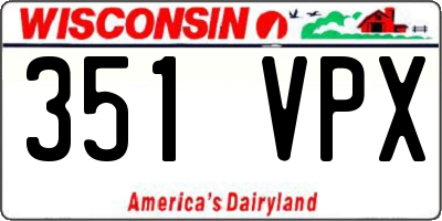 WI license plate 351VPX