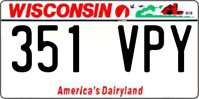 WI license plate 351VPY