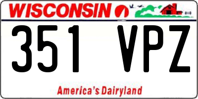 WI license plate 351VPZ