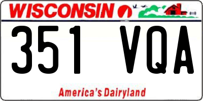 WI license plate 351VQA