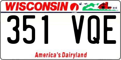 WI license plate 351VQE