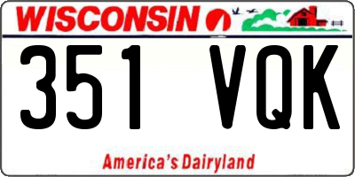 WI license plate 351VQK