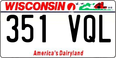 WI license plate 351VQL