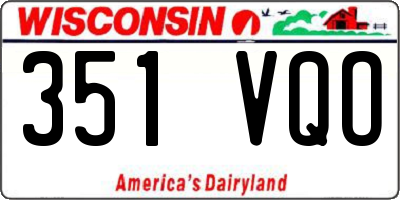 WI license plate 351VQO