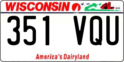 WI license plate 351VQU