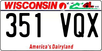 WI license plate 351VQX