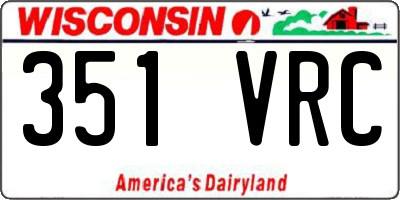 WI license plate 351VRC