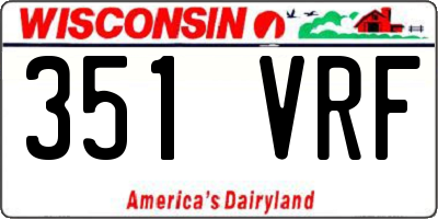 WI license plate 351VRF