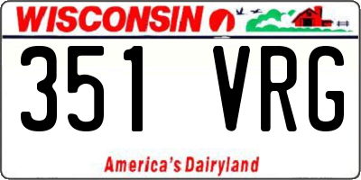WI license plate 351VRG
