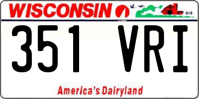 WI license plate 351VRI