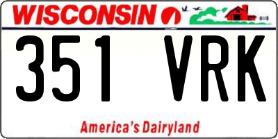 WI license plate 351VRK