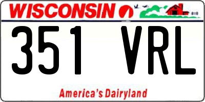 WI license plate 351VRL