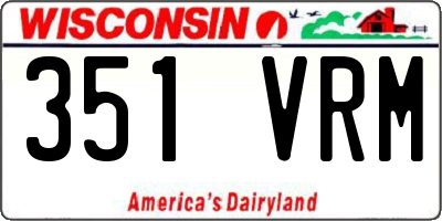 WI license plate 351VRM